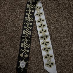 Hermes Twilly Scarf Black White and Gold