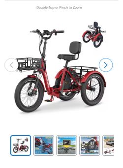 Folding Electric Tricycle in wine red