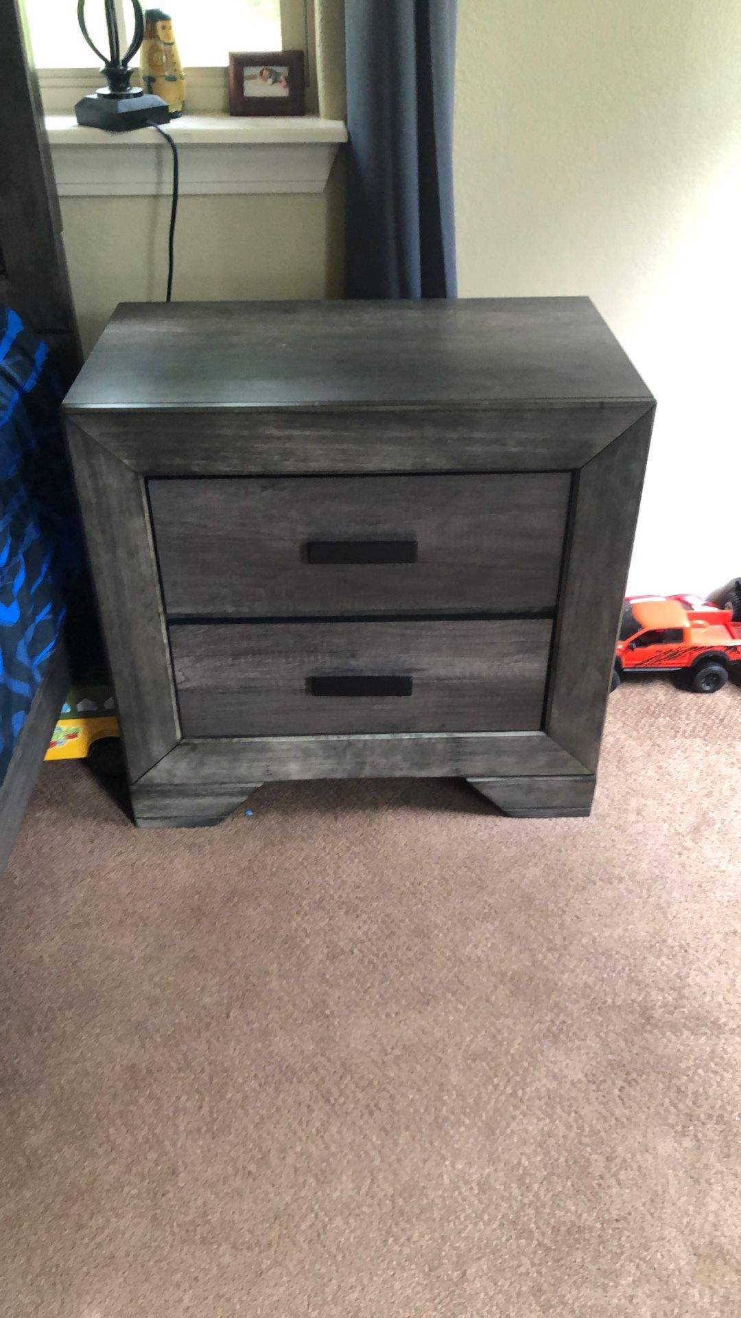 Grey Wood Side Table