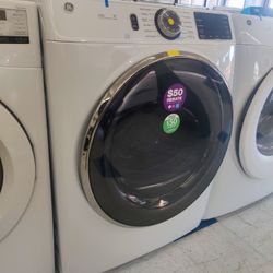 New GE
7.8 cu.ft. Smart Front Load Electric Dryer in White with Steam and Sanitize