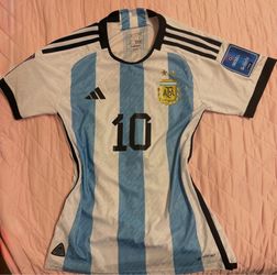 Authentic Argentina Messi Jersey World Cup 2022. Women Small