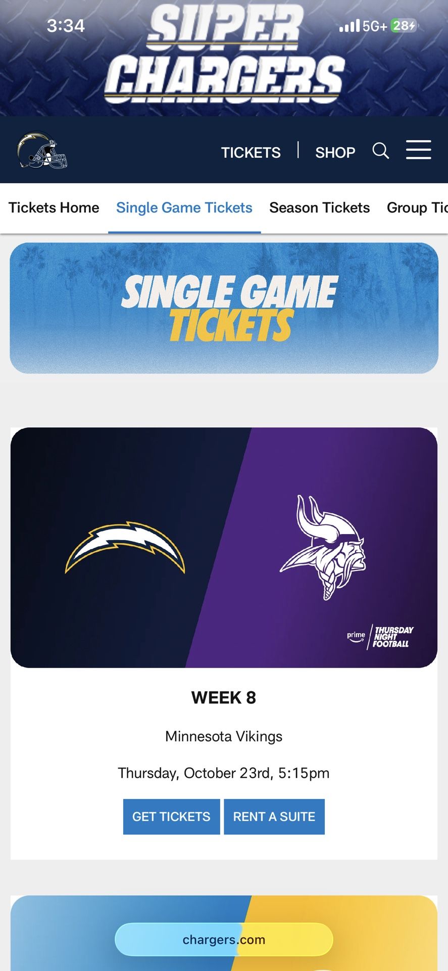 Game Tickets Sofi Chargers 