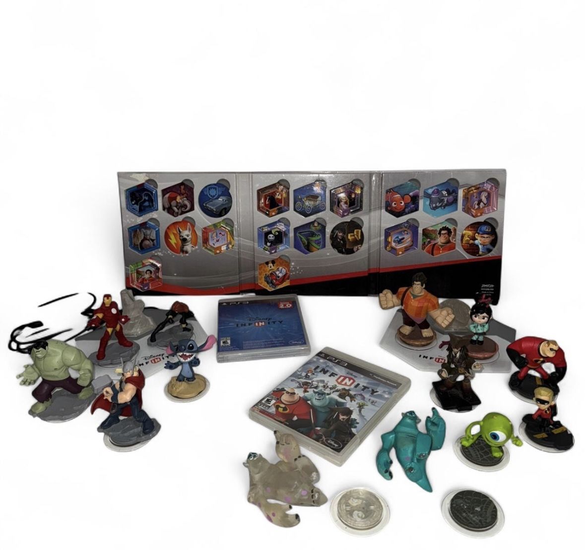 Disney Infinity 2.0/1.0 PS3 Game Portal and Figures Lot Of 14 Figures Bundle