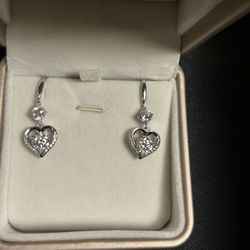 Heart Shaped Earrings  1karat Each 