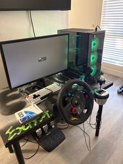 Gaming PC and sim setup with ebrake