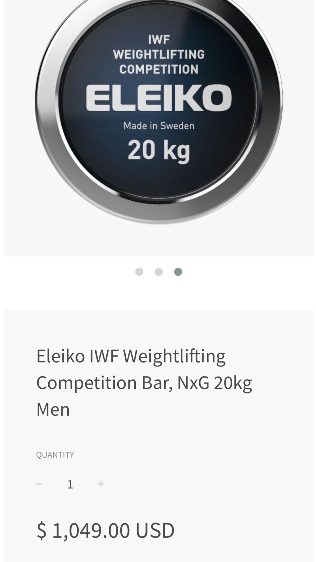 ELEIKO IWF Weightlifting Competition Bar