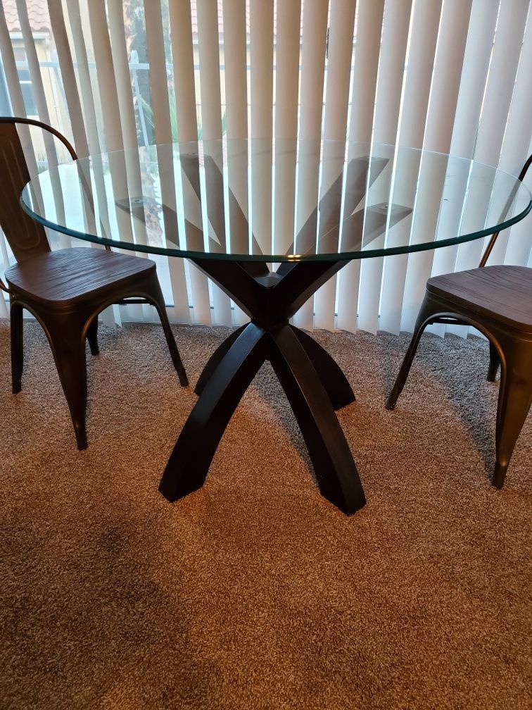 Glass top dining table (table only)