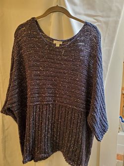 Knit kimono navy/white
