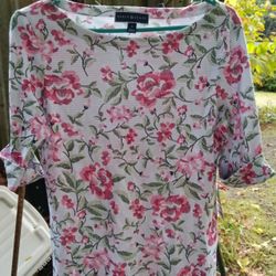 Karen Scott Women's Floral Top NEW