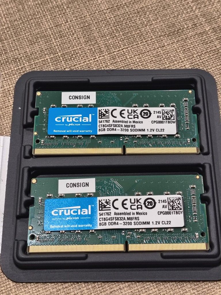 Crucial 8GBx2 DDR4 3200 MT/S CL22 Unbuffered SODIMM