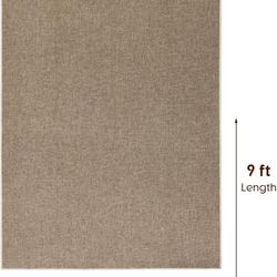 LBRO2M Easy Jute Solid Area Rug 6X9 Washable Rugs for Living Room Bedroom Natural Jute Look Indoor Outdoor Rug Durable, Solid Non Shedding Eco Friendl