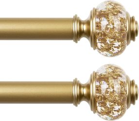 Gold/Crystal Curtain Rods 2 Pack