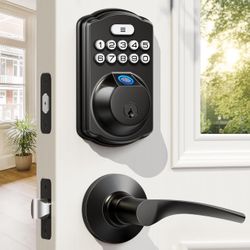 Fingerprint Door Lock with 2 Lever Handles