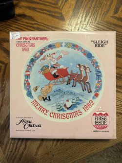 The Pink Panther  Plate- Sleigh Ride Special Edition -Christmas Plate 1982