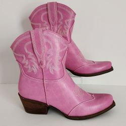 Circus By Sam Edelman Josephina Pink Western Ankle Boots Size 7.5