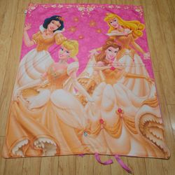 Disney Princesses Cinderella Snow White Light Weight Fleece Sleeping Bag with Roll & Band Elastics