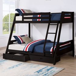 Twin Full Bunk Bed With Under Drawers Please Read Description For More Information 