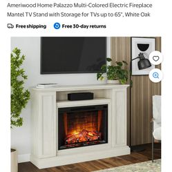 Electric Fireplace Mantle Tv Stand New In Box
