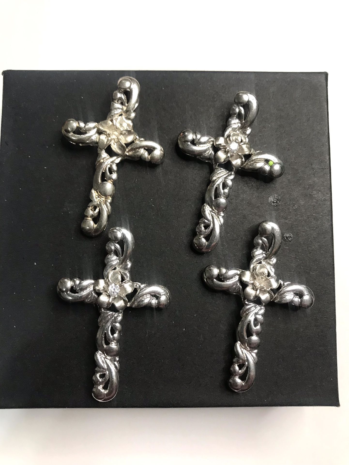 925 sterling silver Hawaiian plumeria cross Pendant