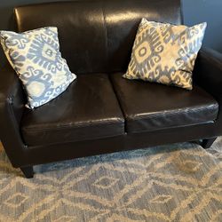 Small Faux Leather Couch  