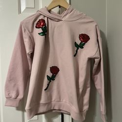 Pink Hoodie With Roses