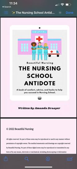 Beautiful nursing The Nursing School Antidote Book