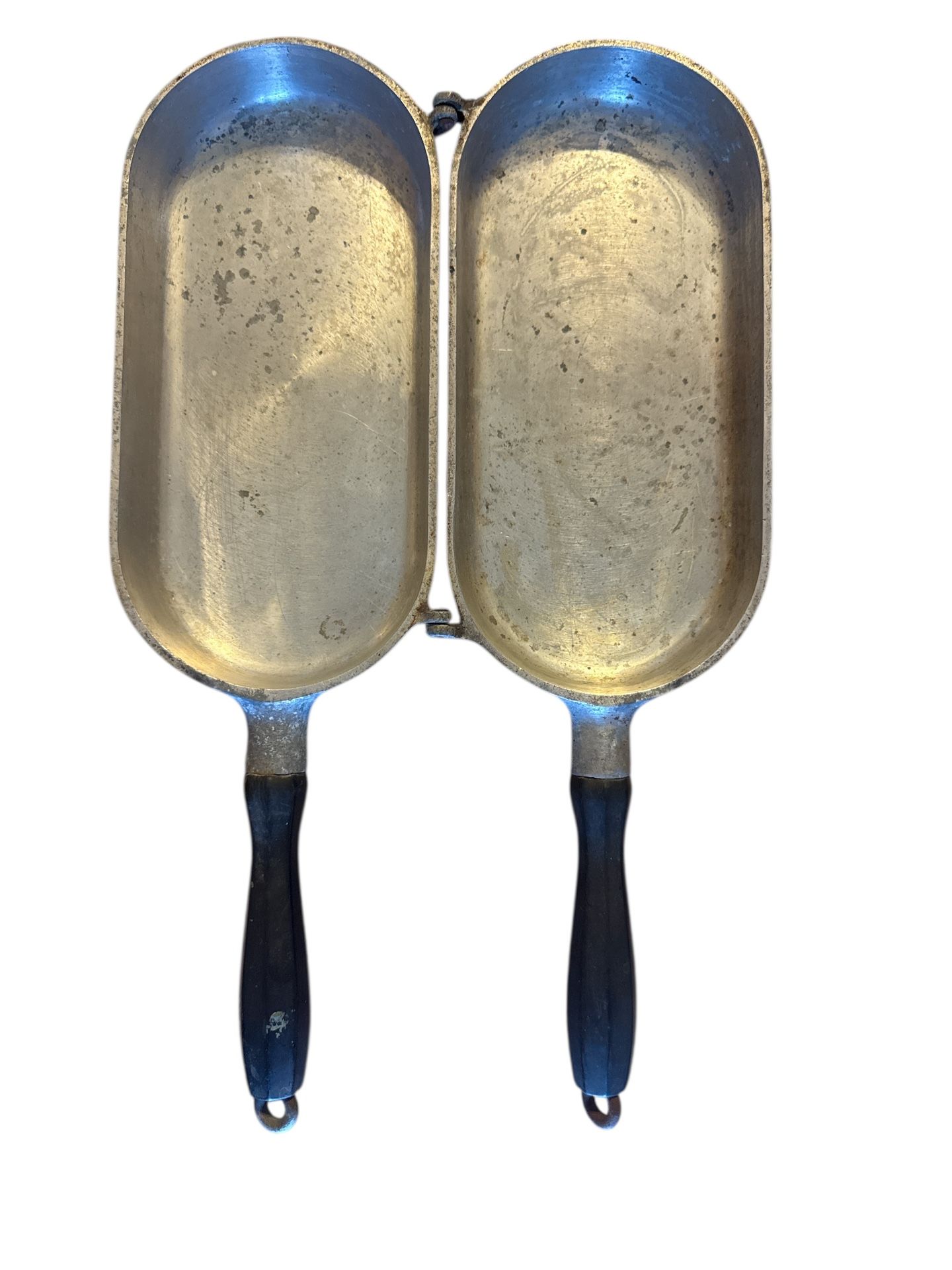 Vintage Super Maid Cookware Folding Hinged Double Sided Omelet Fish Pan Aluminum