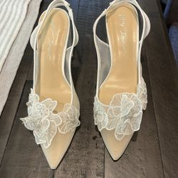 Betsey Johnson White Heels 