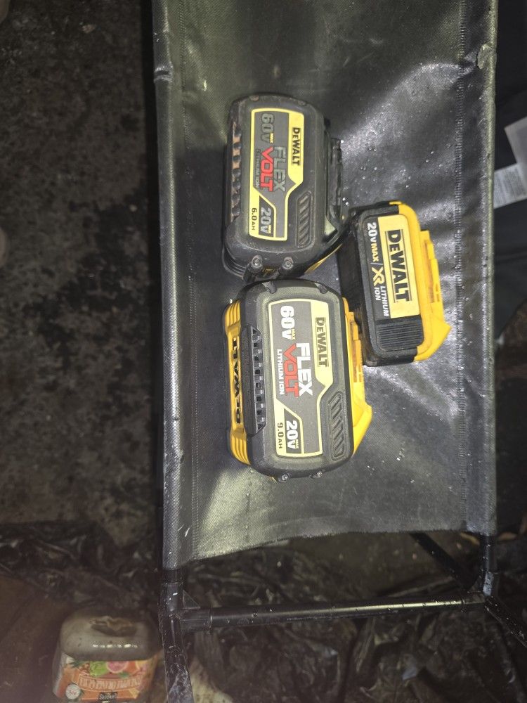 Three Dewalt Batteries