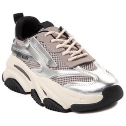 New Steve Madden Possession Platform Sneaker - Silver