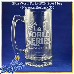Los Angeles Dodgers World Series Champions Beer Mug