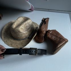 Mamtakon Baby Cowboy Boots, Hat & Belt