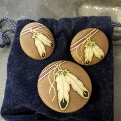 Vintage Earrings And Brooch 