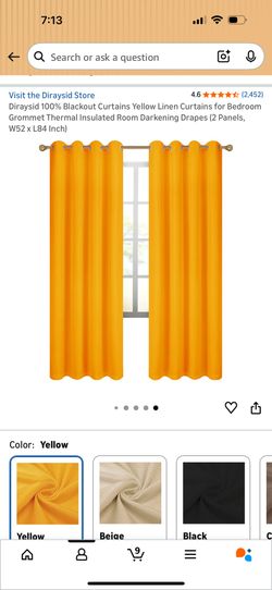 Yellow blackout curtains