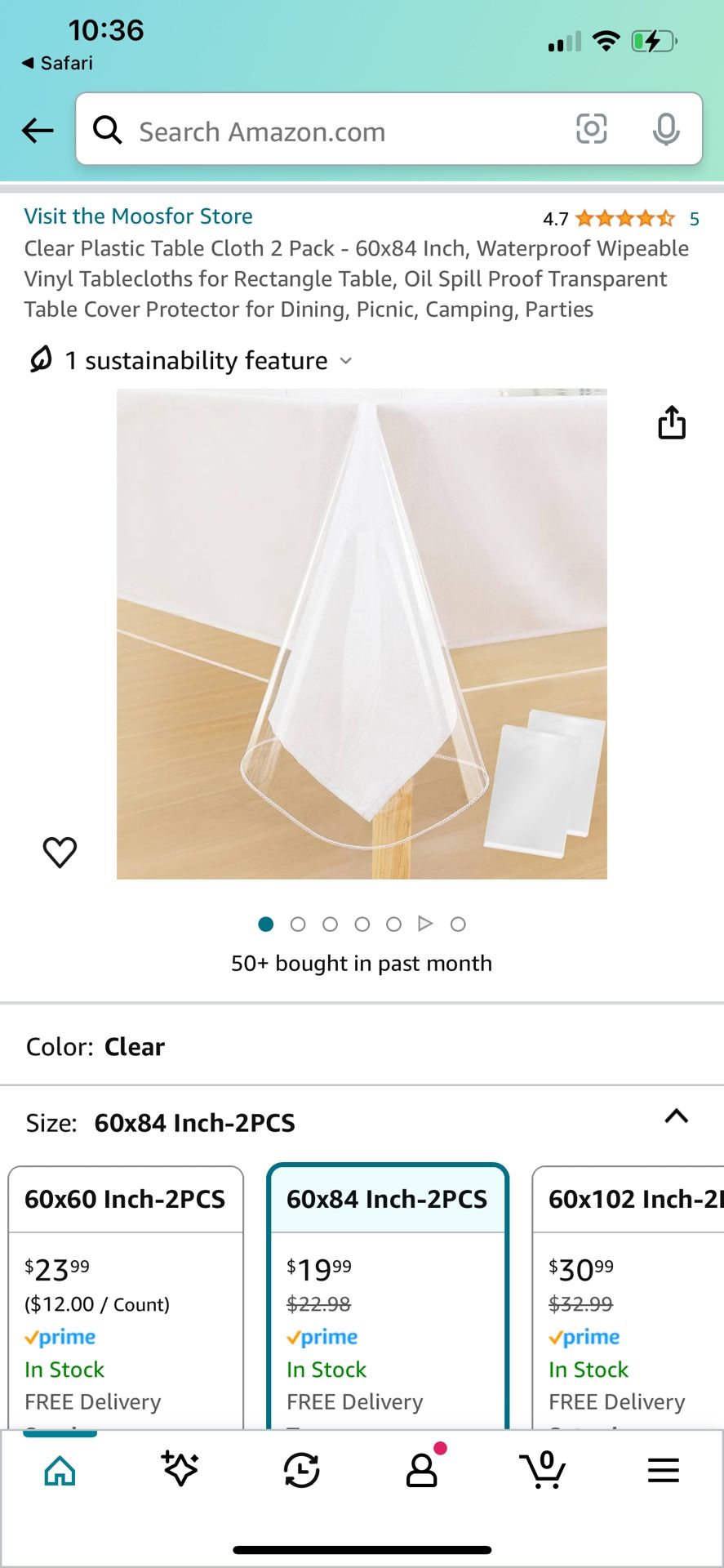 Clear plastic Tablecloth
