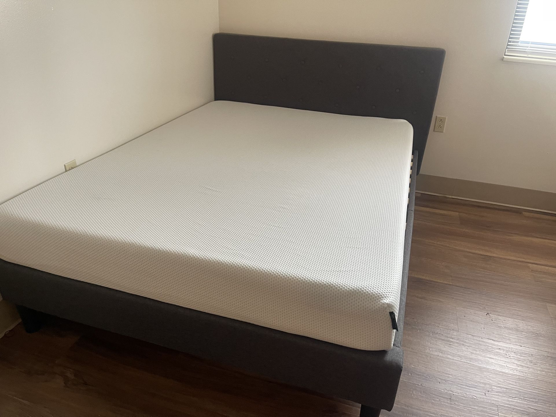 Grey Bed And Mattress 