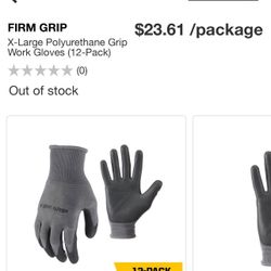 12 Pair Firm Grip Gloves 