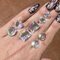 4 Sets (8 Total) Unicorn Colors Unidentified Loose Gemstones
