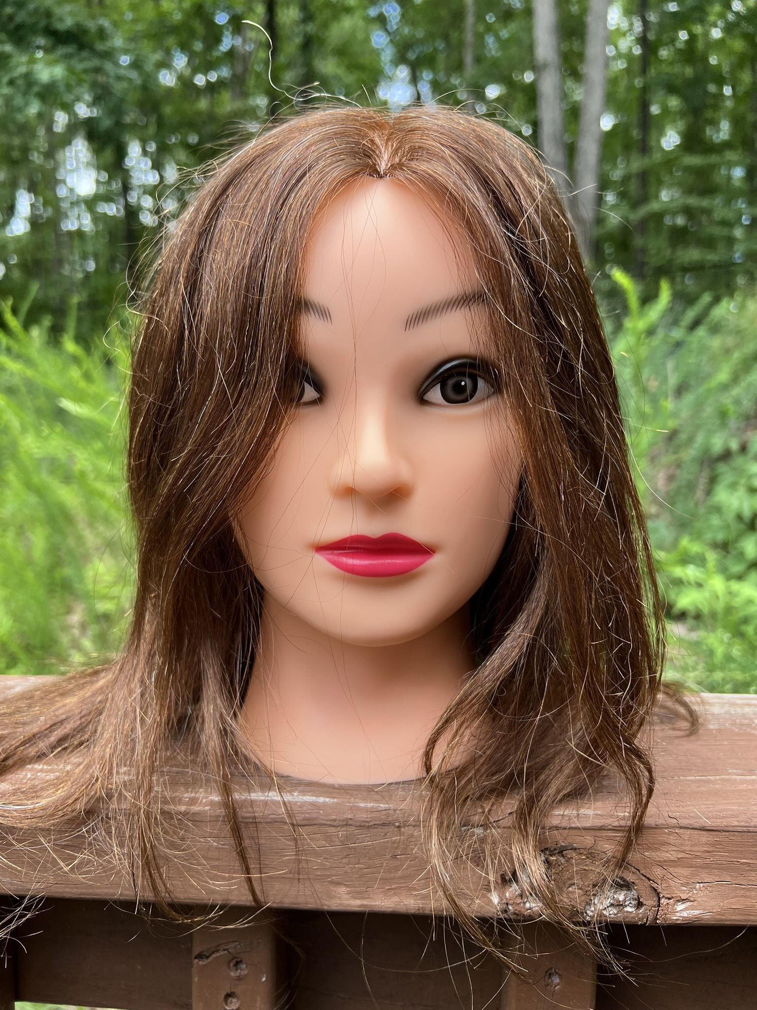 Cosmetology Mannequin Head With Medium Length Brown Hair