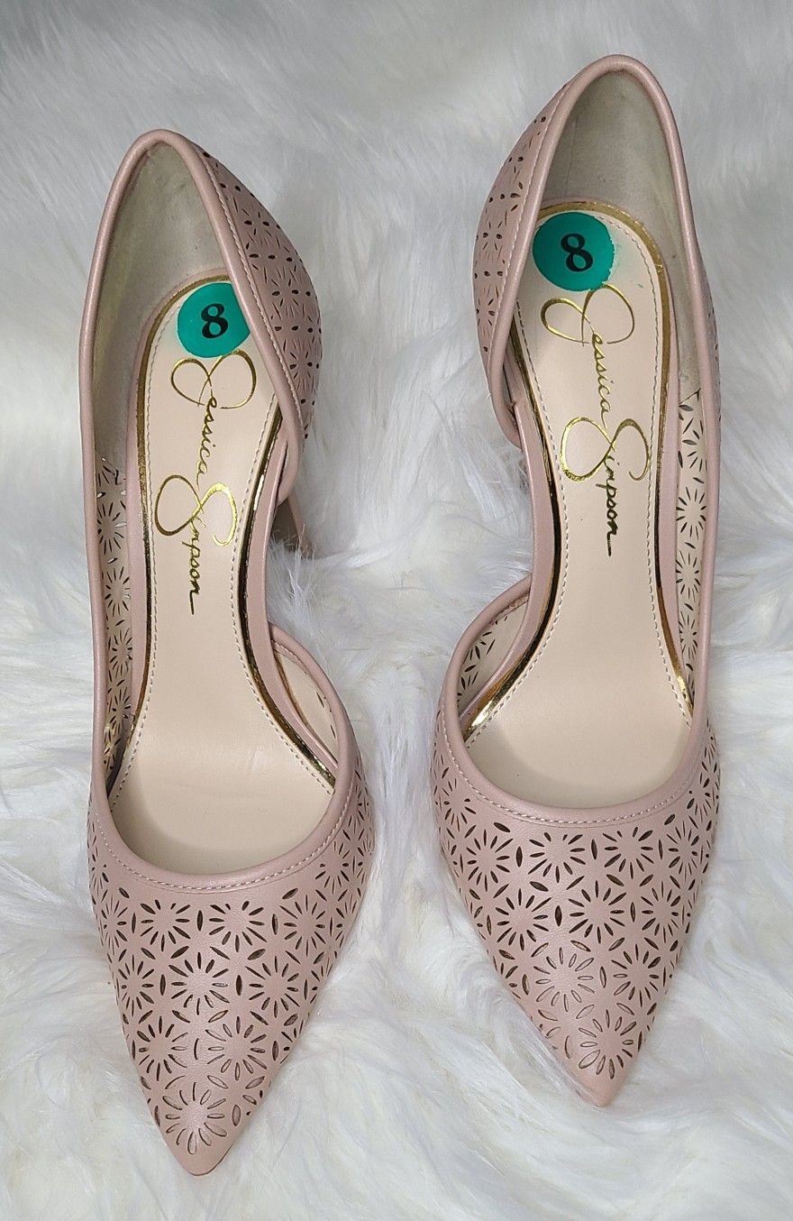 Jessica Simpson "Claudette" D'Orsay Laser-Cut Pumps