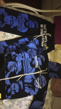 That’s a awful lot if cough syrup  color blue  size small