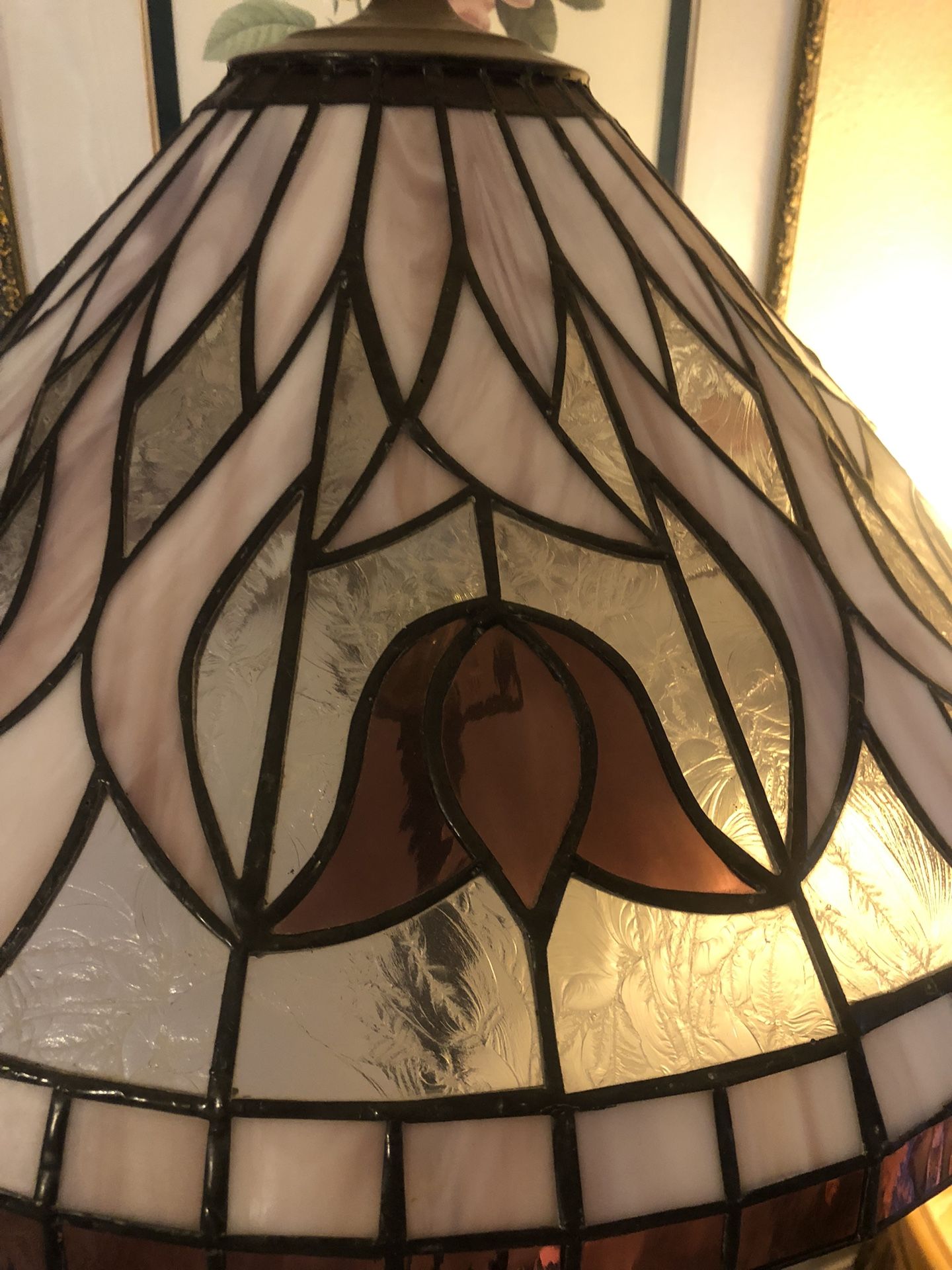 Vintage Tiffany Tulip Stained Glass Floor Lamp Perfect Condition 250