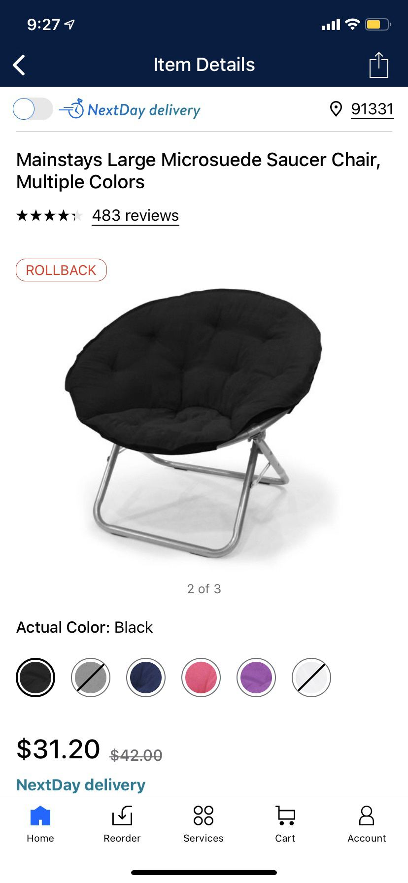 Saucer foldable chair NOT FREE
