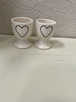 Rae Dunn heart egg holder decor x2 Adorable pieces. Table decor for  Easter