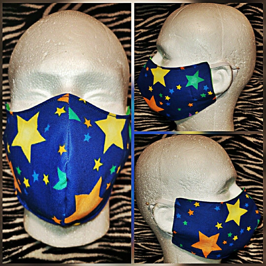 Large & Medium Multi-Colored Star Face Mask