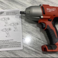 Brand New Milwaukee M18 1/2” Impact Wrench Drill Driver Tool Only 450 Lbs Torque