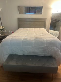 Queen bed with headboard