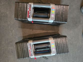 90lb Powerblocks Elite Exp Adjustable Dumbbells