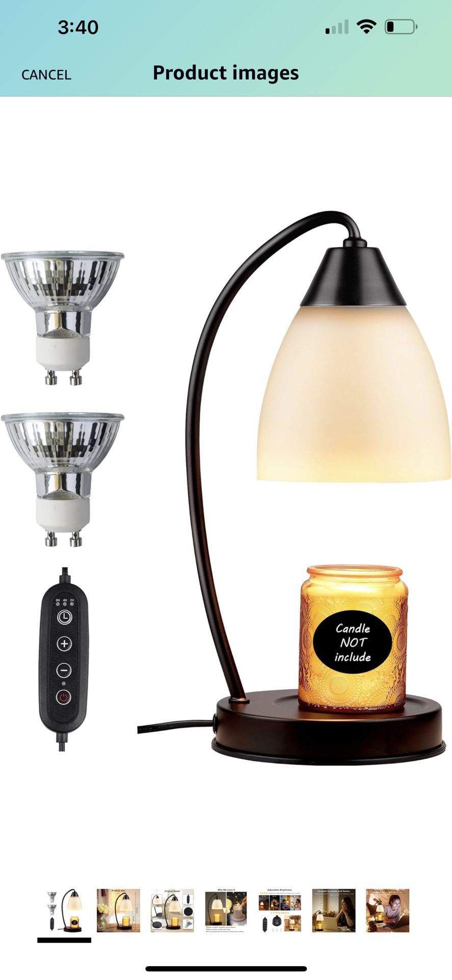Candle Warmer lamp with Timer Remote