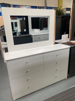8  drawer white with mirror